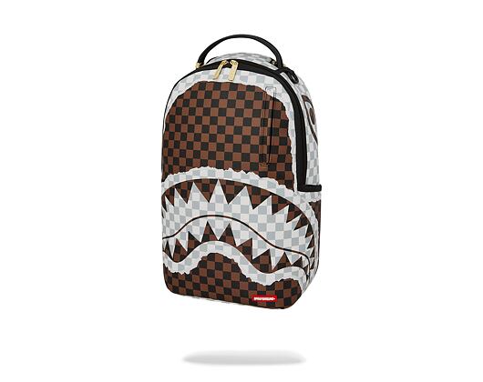 Sprayground Cream And Brown Tear Check Backpack