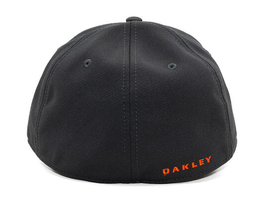 Oakley Cap - Bark Embossed Hat - Pitch Black/Flame Red