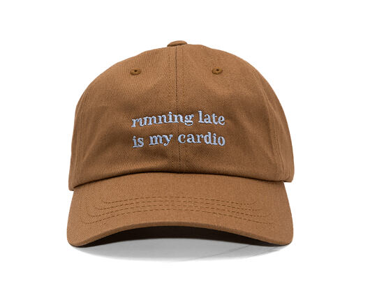 8by8 Dadcap - "running late is my cardio" - Brown/Sky Blue