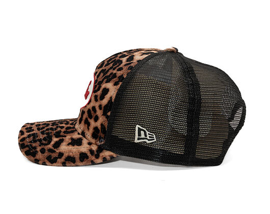 Womens Cap New Era - Branded Leopard 9FORTY M-CROWN Trucker - Camel