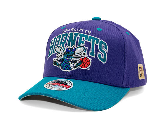 Cap Mitchell & Ness - NBA Team Arch Snapback - Charlotte Hornets - Purple / Teal