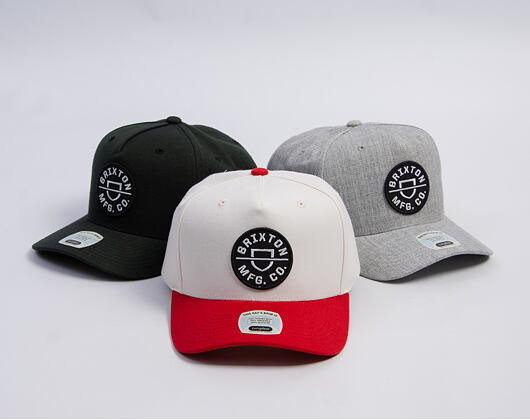 Cap Brixton - Crest MP Snapback - Off White/Rush