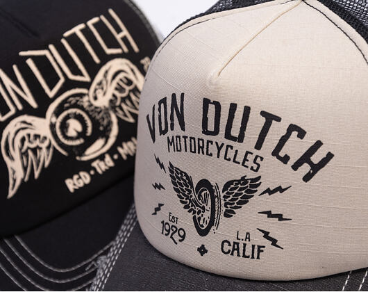 Cap Von Dutch - Trucker - Calif. Motorcycles 1929 Grey/Distressed Black Denim