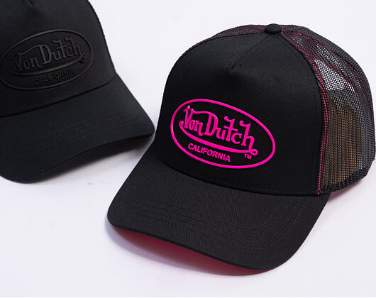 Cap Von Dutch - Trucker - Rubber Logo Black/Electric Pink