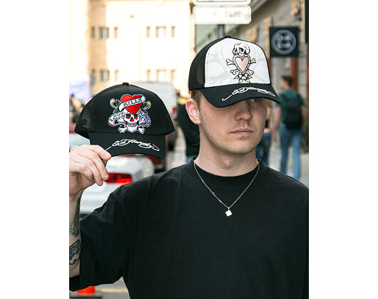 Cap Ed Hardy - Love-Slowly Twill Front Mesh Trucker - Black