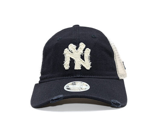 Womens Cap New Era - MLB Distress Trucker 9TWENTY Trucker - NY Yankees - Navy