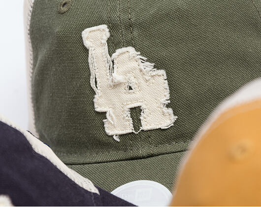 Womens Cap New Era - MLB Distress Trucker 9TWENTY Trucker - LA Dodgers - New Olive