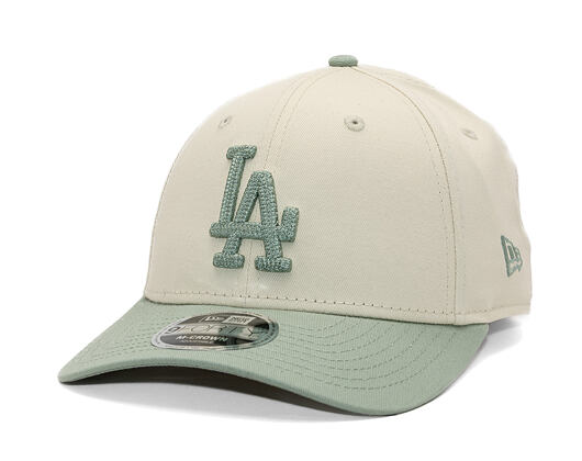 Cap New Era - MLB Side Script 9FORTY M-CROWN - LA Dodgers - Cream / Pastel Green