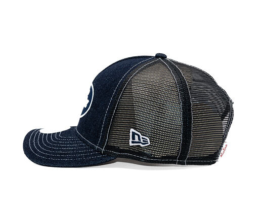 Womens Cap New Era - Branded Denim Oval Logo 9FORTY M-CROWN A-Frame Trucker - Navy