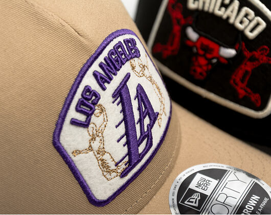 Cap New Era - NBA Felt Patch 9FORTY M-CROWN A-Frame Trucker - LA Lakers - Camel