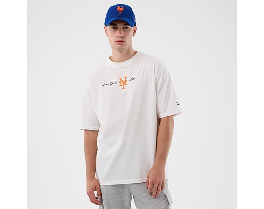 New Era - MLB Script Oversized Tee - NY Mets - White