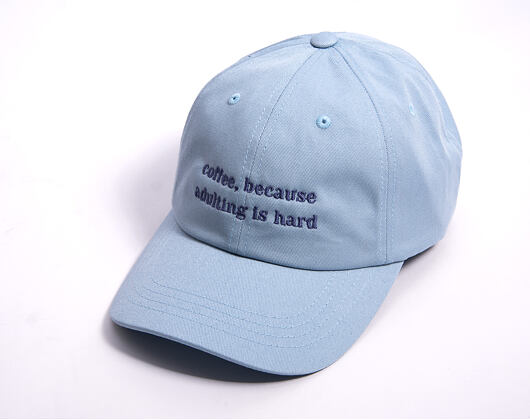 Cap 8by8 - Dadcap - "coffee, because adulting is hard" - Light Blue/Purple