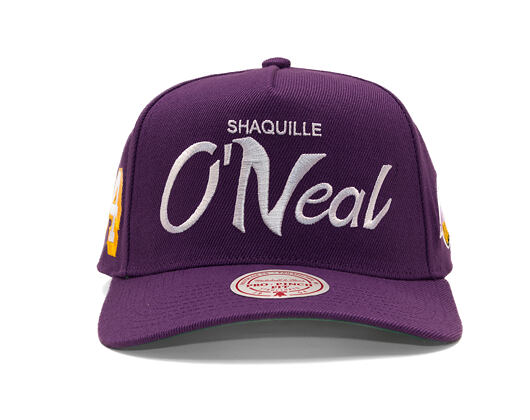 Cap Mitchell & Ness - Player Script Hwc - NBA - Los Angeles Lakers - Shaquille O'Neal - Purple_White