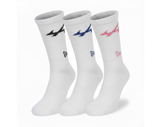 Socks New Era - F1 Logo Crew 3Pk - Alpine Racing - White