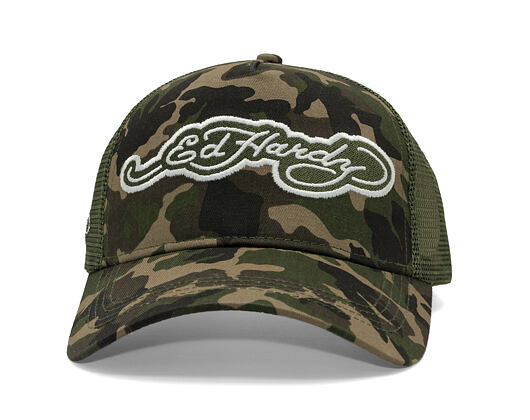 Cap Ed Hardy - Embroidery Applique Cord 5 Panel Trucker Cap