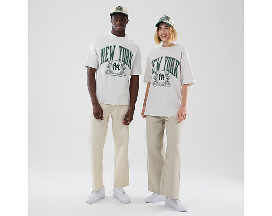 Tee New Era - MLB Arch Graphic Oversized Tee - NY Yankees - Heather Grey