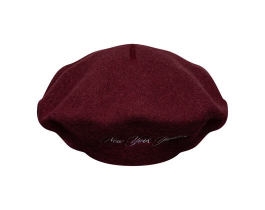 Womens Beret New Era - MLB Wool Script Beret - NY Yankees - Burgundy