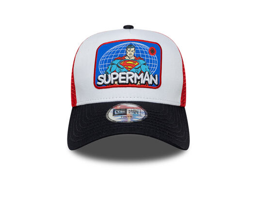 Kids Cap New Era - DC Patch 9FORTY A-Frame Trucker - Superman - White / Navy