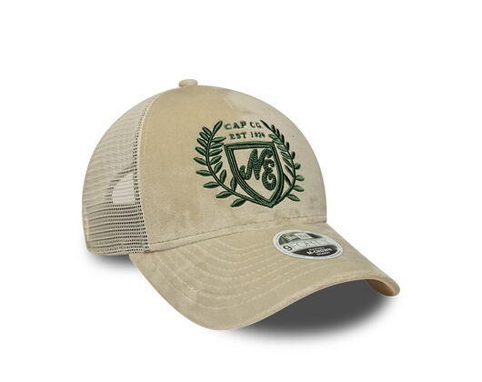 Womens Cap New Era - Branded Velour 9FORTY M-CROWN A-Frame Trucker - Cream