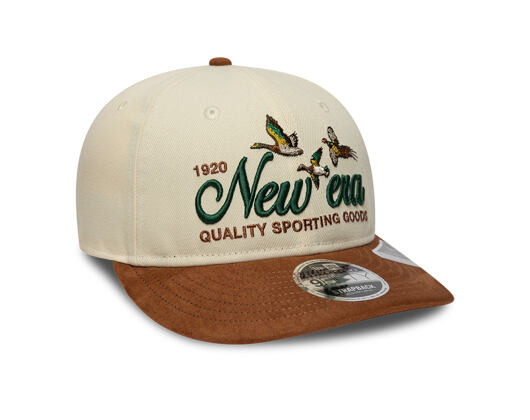 Cap New Era - Branded Suede Pre-Curved 9FIFTY Retro Crown - Cream / Deep Auburn