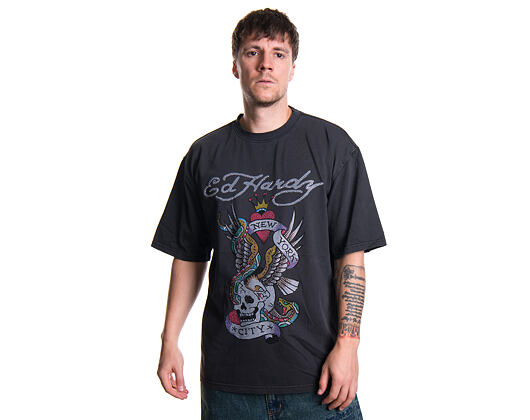 Tee Ed Hardy - Mens New York City Diamante Tshirt - Black