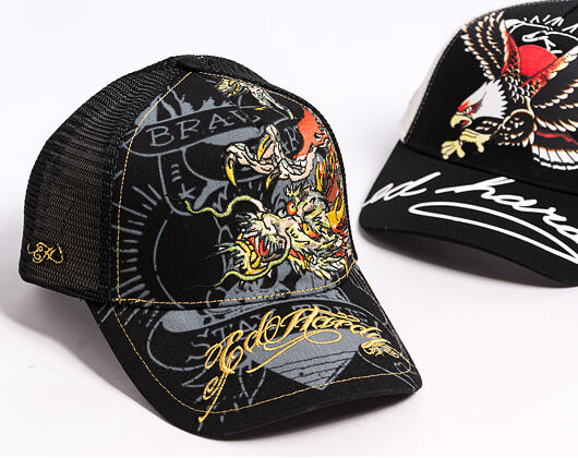 Cap Ed Hardy - Unisex Crawling Dragon 5 Panel Trucker Cap - Black