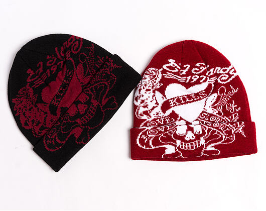 Beanie Ed Hardy - Unisex Love Kills Slowly Foldover Beanie - Black