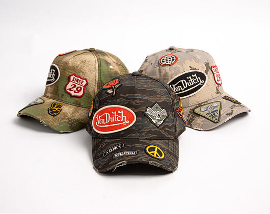 Cap Von Dutch - Motorcycle Club Camo Patches Baseball - Black Tiger Camo
