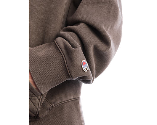 Sweatshirt Champion - Washed Black Hoodie Full Zip Sweatshirt