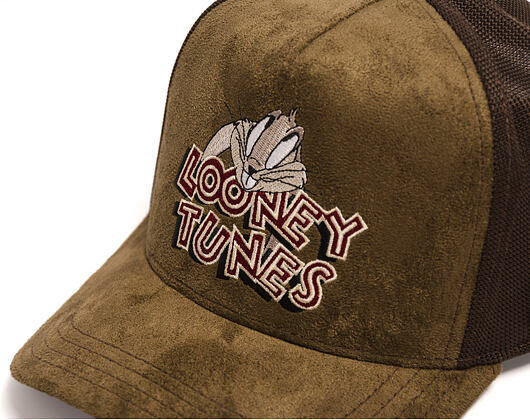 Cap Capslab - Looney Tunes Trucker - Bugs Bunny Logo Peek Suede - Olive / Brown