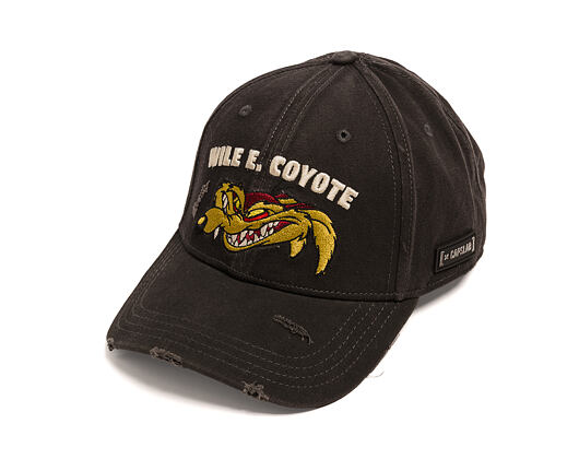 Cap Capslab - Looney Tunes Baseball Cap - Wile E. Coyote Caution Distressed - Black