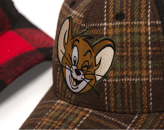 Cap Capslab - Tom & Jerry Trucker - Jerry Wink Checkered - Brown / Black