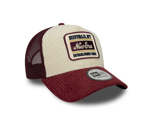 Cap New Era - Branded Cord Visor 9FORTY A-Frame Trucker - Maroon / Stone