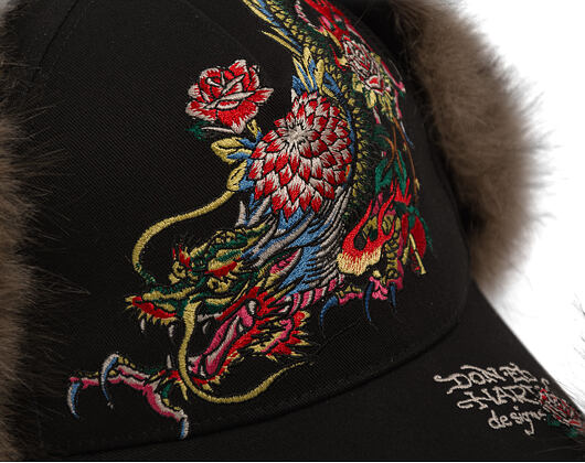Cap Ed Hardy - Crawling Dragon Trapper - Black