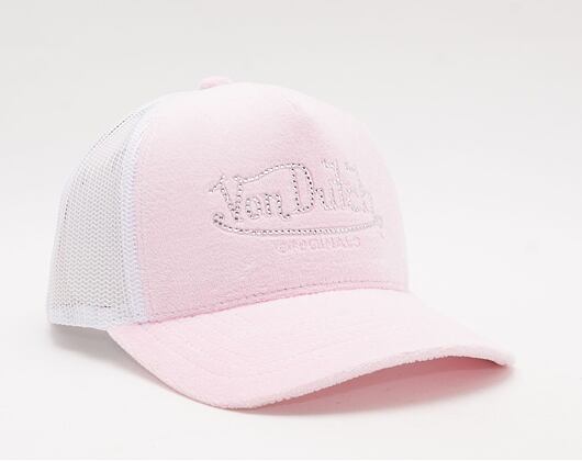 Von Dutch Miami Trucker Velvet LIGHT PINK/WHITE Cap
