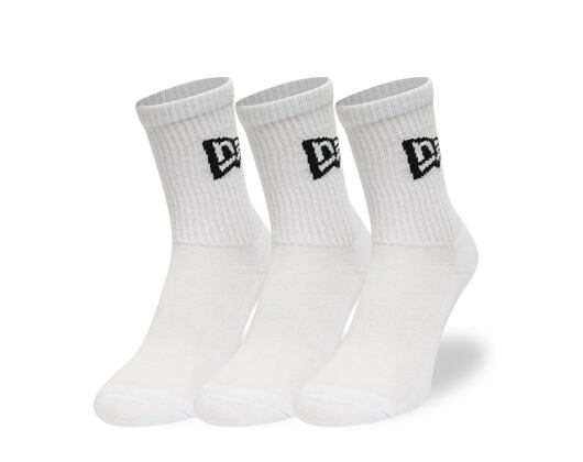 New Era Flag Crew 3Pack White Socks