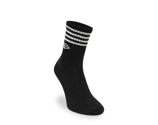 New Era Stripe Crew 3Pack Black Socks