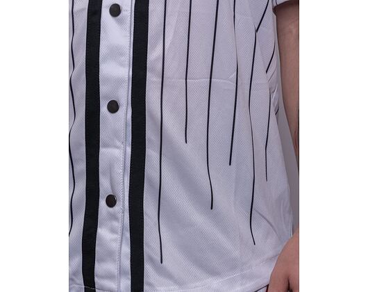 Karl Kani Serif Pinstripe Baseball Shirt white/black Jersey
