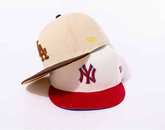 Kšiltovka New Era 59FIFTY MLB Cord New York Yankees Off White / Red / Copen Blue