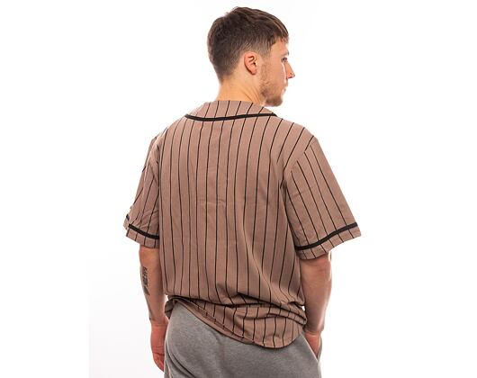 Triko New Era Pinstripe Jersey Ash Brown / Black