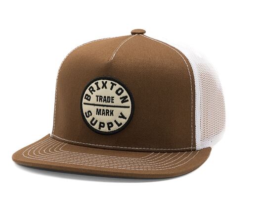 Kšiltovka Brixton Oath MP Trucker Hat - Sepia/White