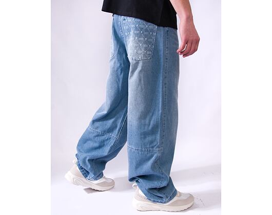 Kalhoty Karl Kani - Og Aop Back Pocket Relaxed Baggy - medium blue