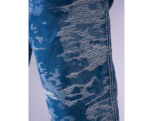 Kalhoty Karl Kani - Og K Distress Camo Five Pocket Denim - medium blue