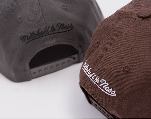 Mitchell & Ness Pinscript Redline Snapback Branded Charcoal Cap