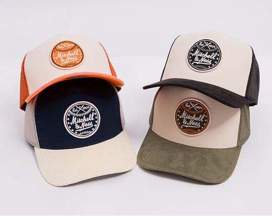 Kšiltovka Mitchell & Ness - Baseball Trucker - Cream/Olive