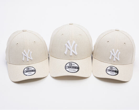 Dětská Kšiltovka New Era - MLB Linen 9FORTY - NY Yankees - Stone / White