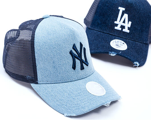 Dámská Kšiltovka New Era - MLB Denim 9FORTY Trucker - NY Yankees - Blue