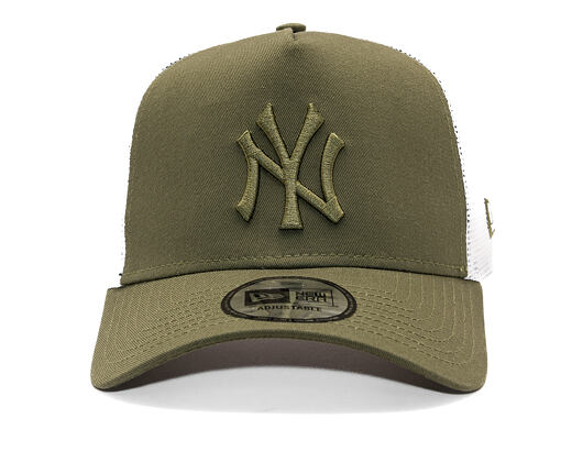 Kšiltovka New Era - MLB League Essential 9FORTY Trucker - NY Yankees - New Olive