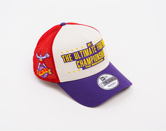 Kšiltovka New Era - UFC MMA Promo Cap 9FORTY Trucker - Cream / Purple