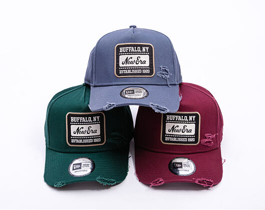 Kšiltovka New Era - Buffalo Distressed Patch 9FORTY A-Frame - Muted Indigo